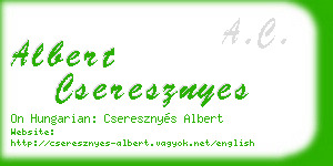 albert cseresznyes business card