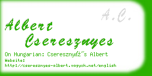 albert cseresznyes business card